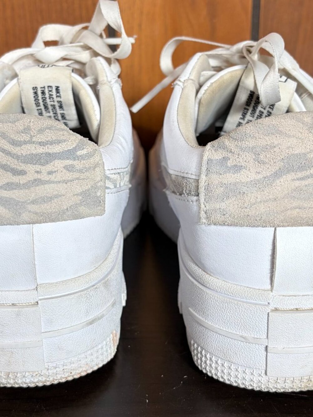 Size 8.5 - Nike Air Force 1 Low Pixel SE White Zebra Womens Sneakers GUC - Picture 6 of 10